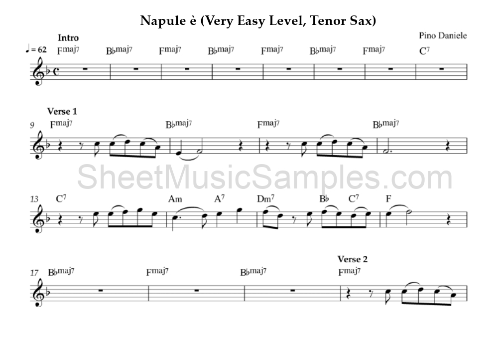 Napule è (Very Easy Level, Tenor Sax)