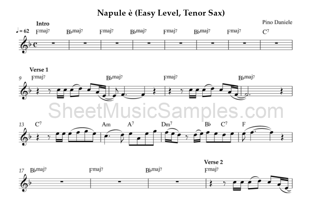 Napule è (Easy Level, Tenor Sax)