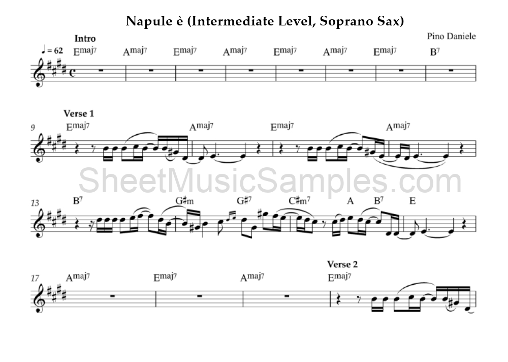 Napule è (Intermediate Level, Soprano Sax)