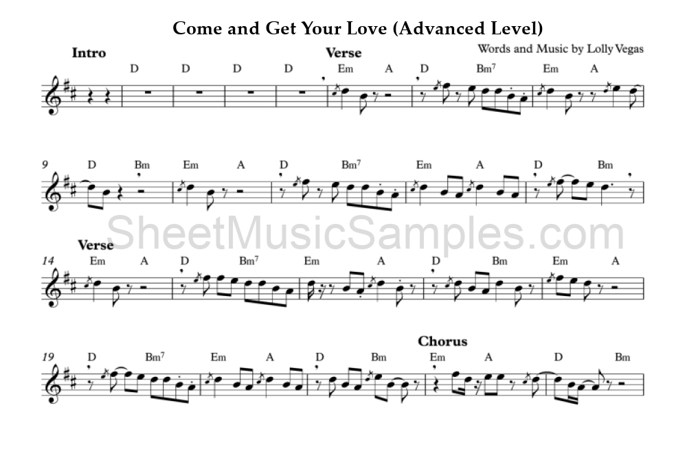 Come and Get Your Love (Advanced Level)