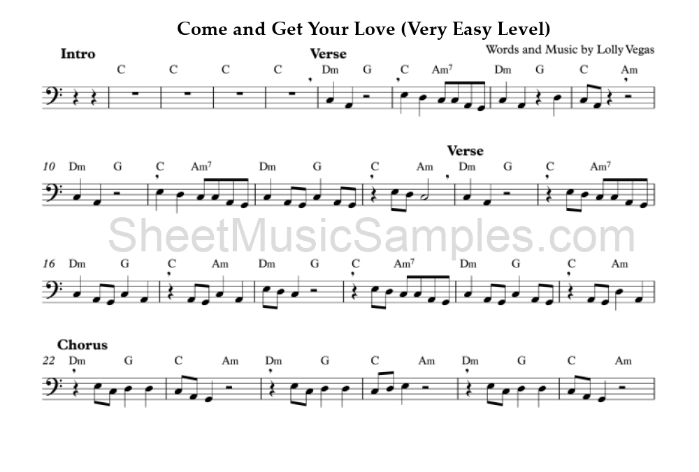 Come and Get Your Love (Very Easy Level)