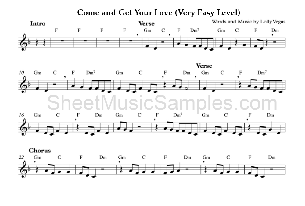 Come and Get Your Love (Very Easy Level)