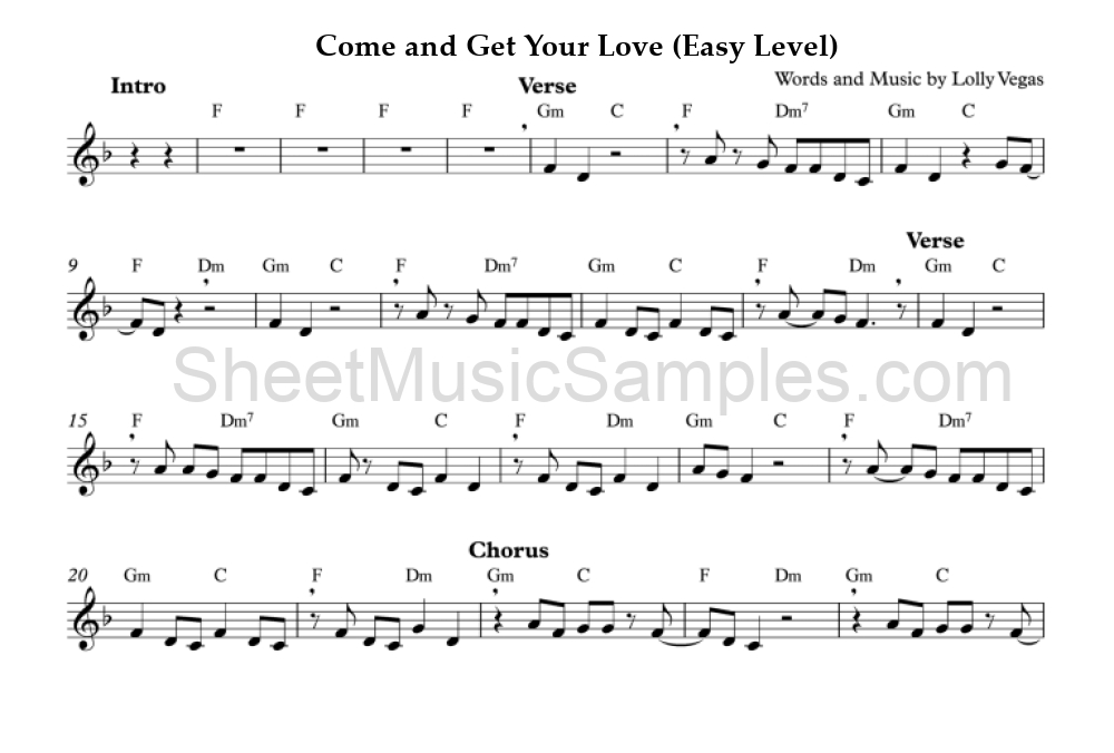 Come and Get Your Love (Easy Level)