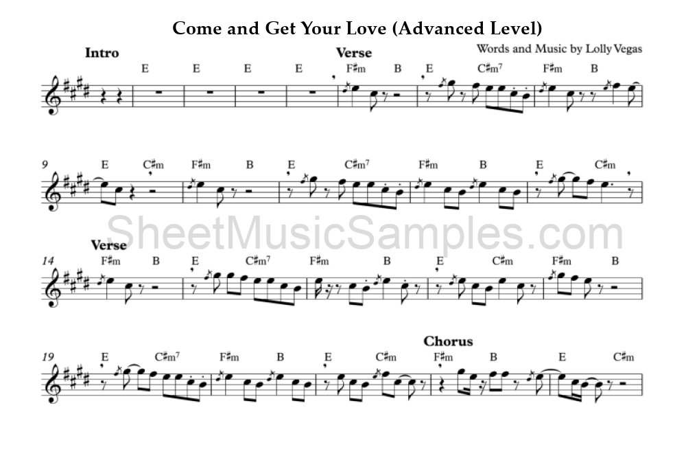 Come and Get Your Love (Advanced Level)