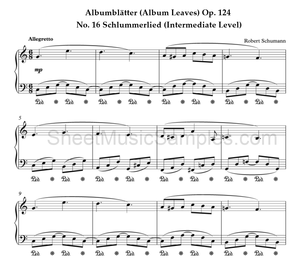 Albumblätter (Album Leaves) Op. 124 - No. 16 Schlummerlied (Intermediate Level)