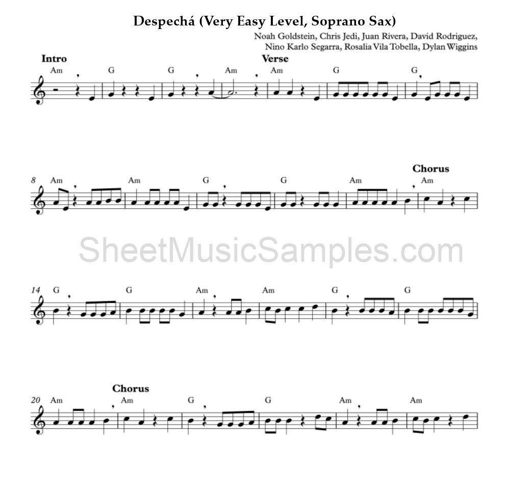 Despechá (Very Easy Level, Soprano Sax)