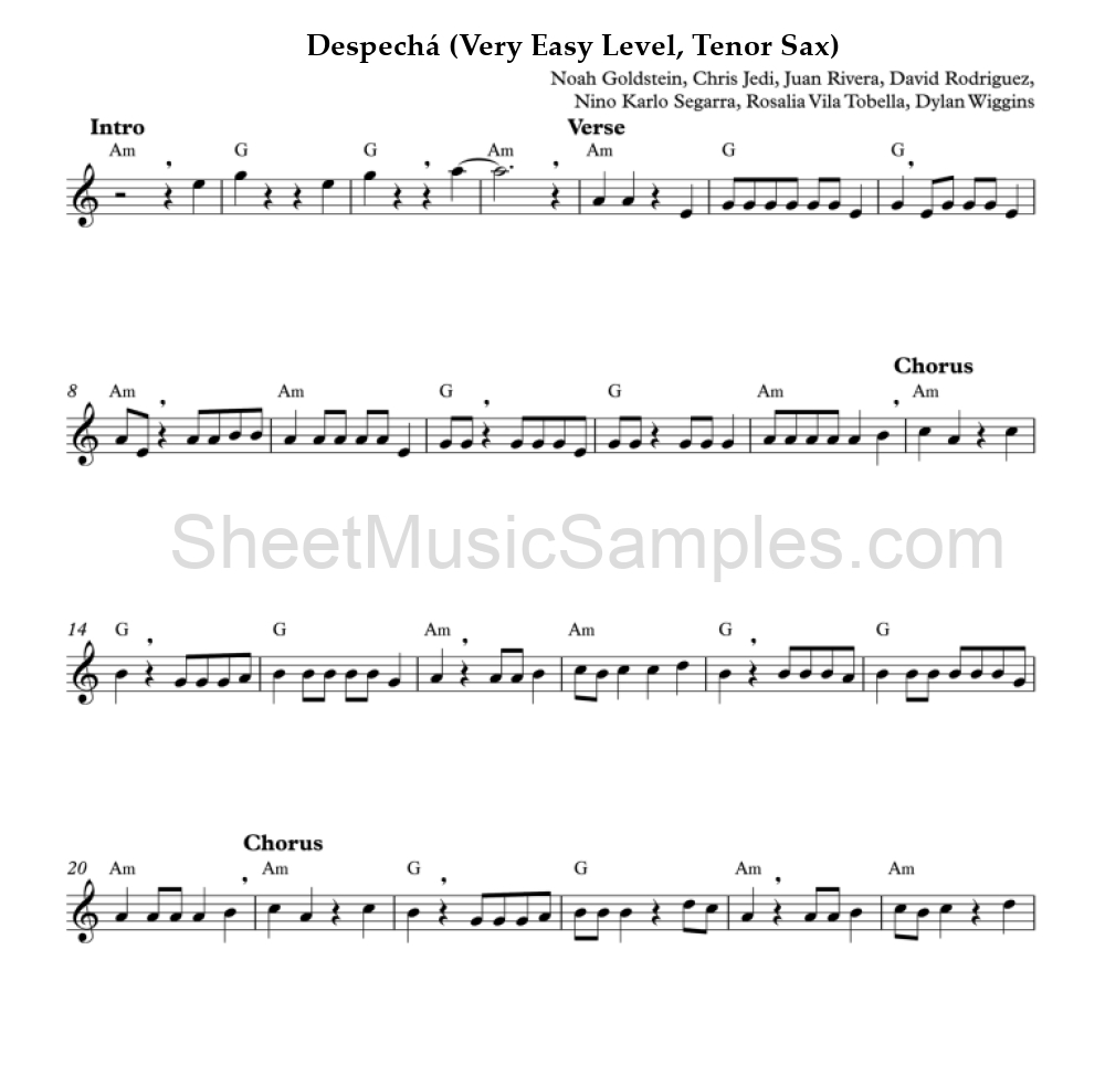 Despechá (Very Easy Level, Tenor Sax)