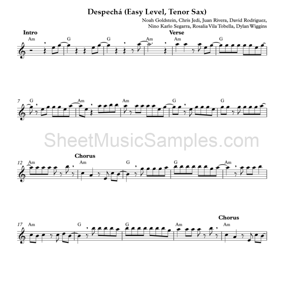 Despechá (Easy Level, Tenor Sax)