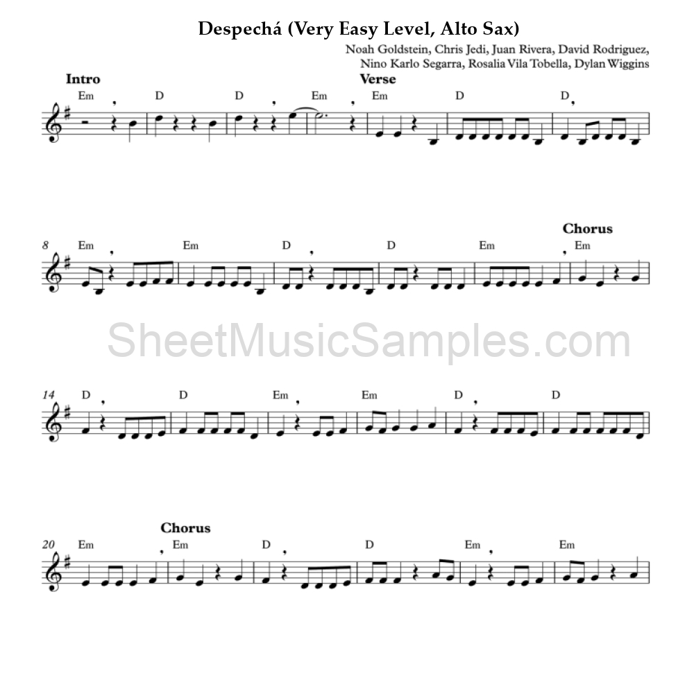 Despechá (Very Easy Level, Alto Sax)