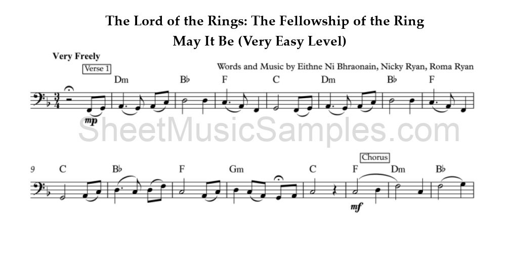 The Lord of the Rings: The Fellowship of the Ring - May It Be (Very Easy Level)