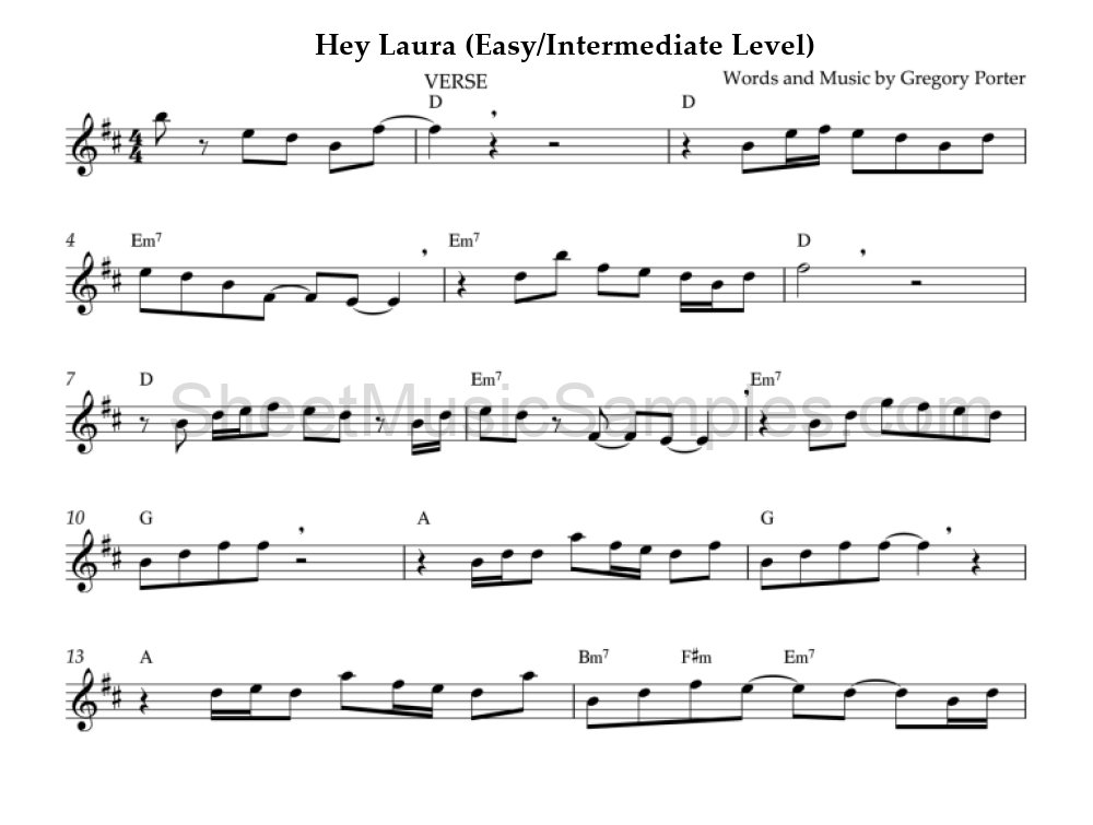 Hey Laura (Easy/Intermediate Level)