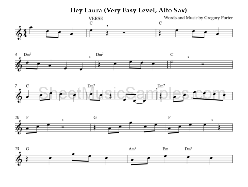 Hey Laura (Very Easy Level, Alto Sax)