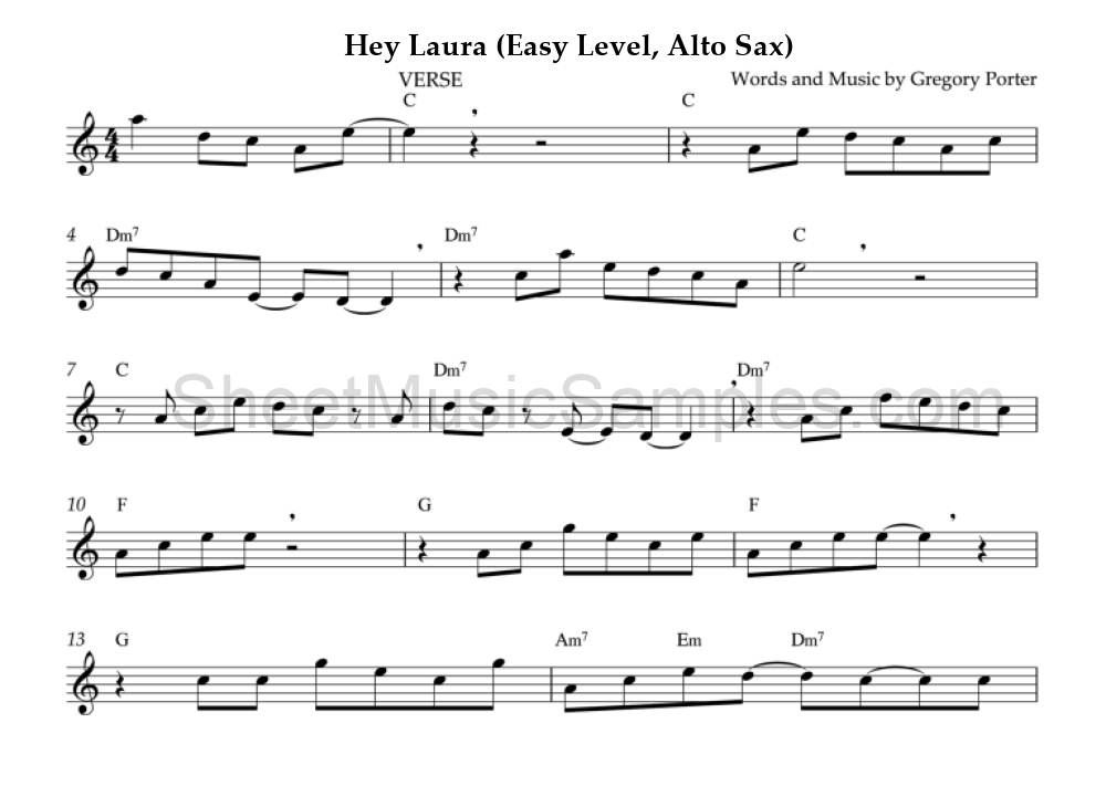 Hey Laura (Easy Level, Alto Sax)