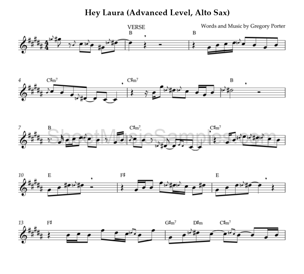 Hey Laura (Advanced Level, Alto Sax)