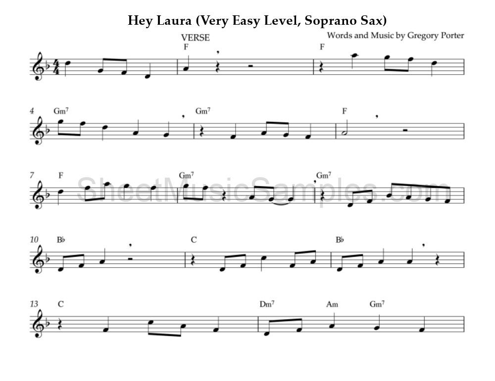 Hey Laura (Very Easy Level, Soprano Sax)