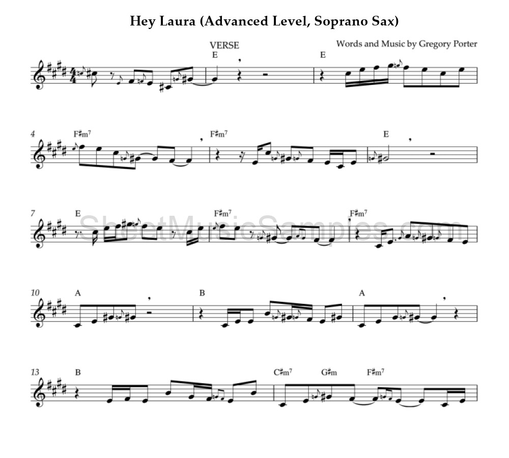 Hey Laura (Advanced Level, Soprano Sax)