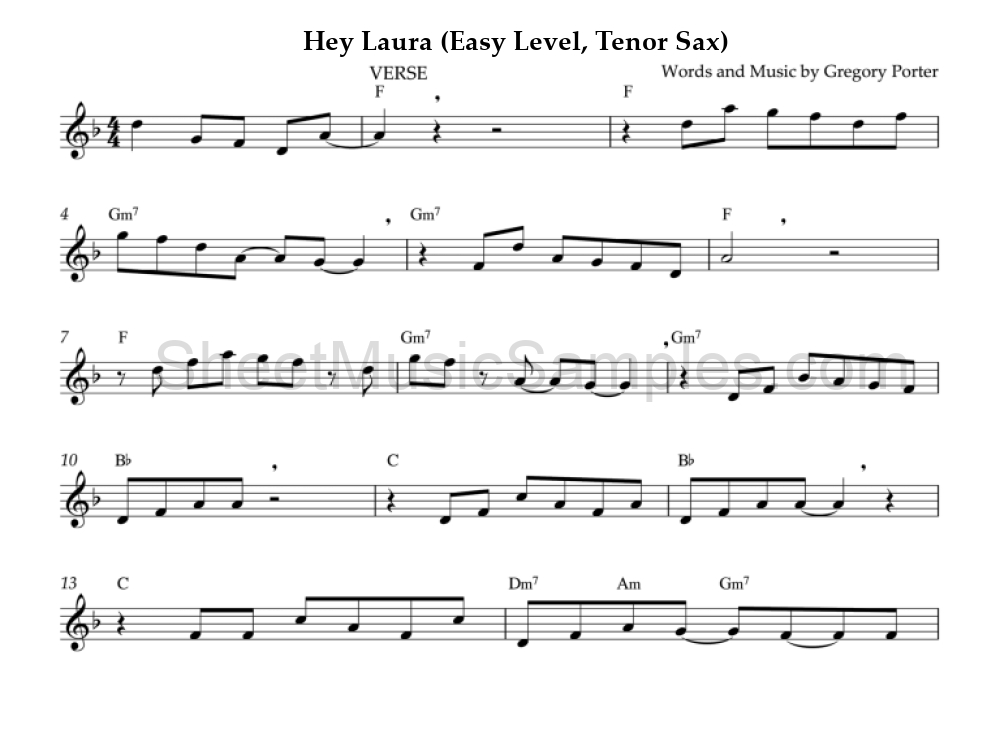 Hey Laura (Easy Level, Tenor Sax)