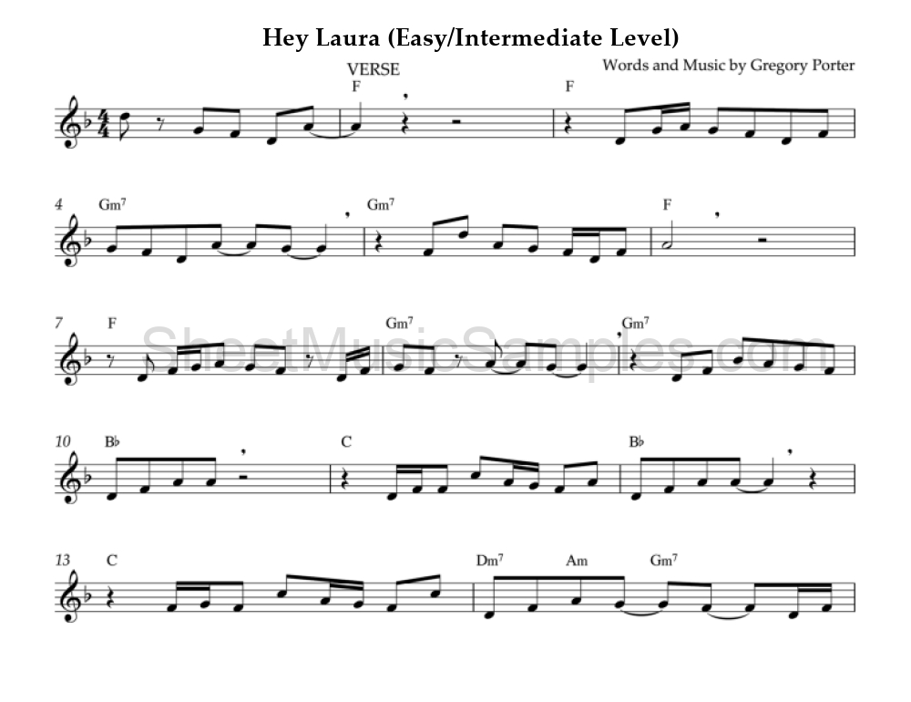 Hey Laura (Easy/Intermediate Level)