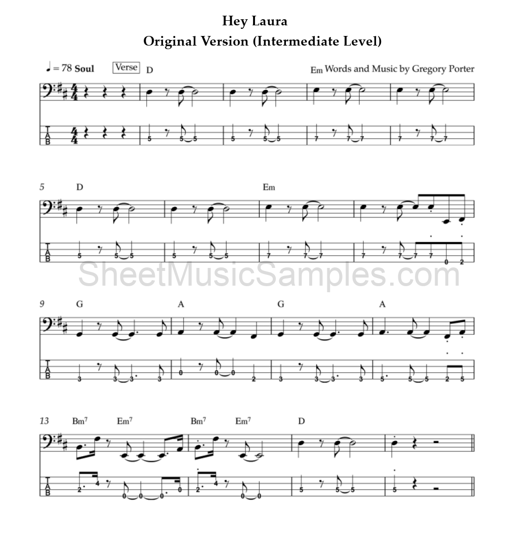 Hey Laura - Original Version (Intermediate Level)