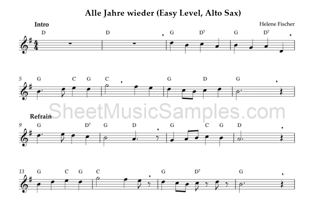 Alle Jahre wieder (Easy Level, Alto Sax)