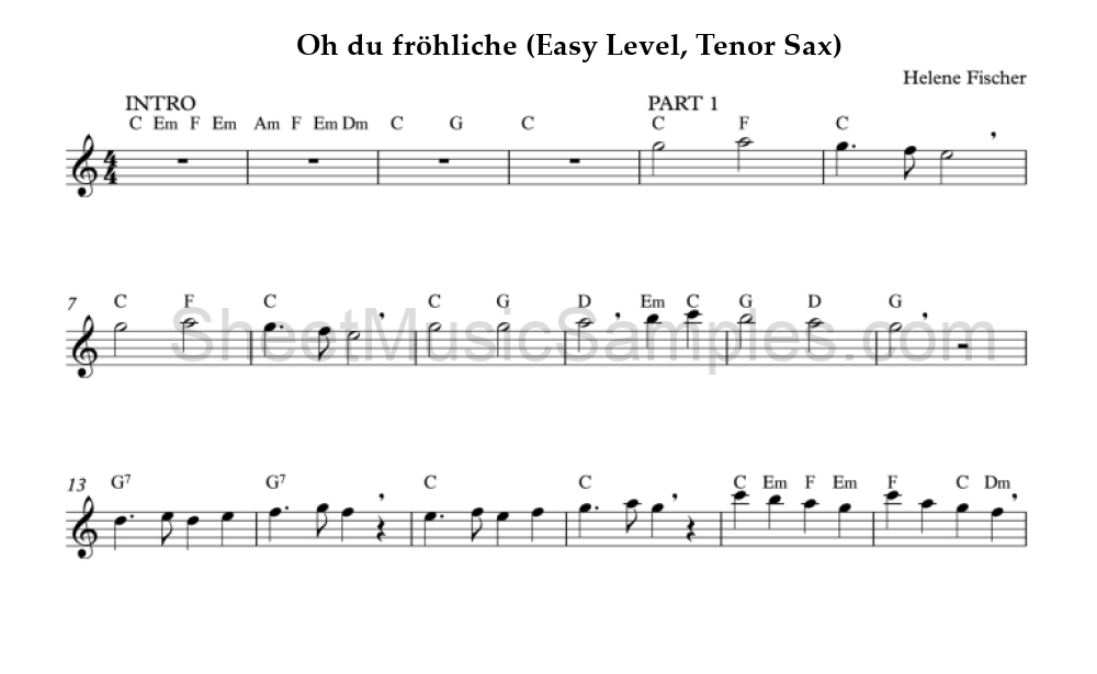 Oh du fröhliche (Easy Level, Tenor Sax)