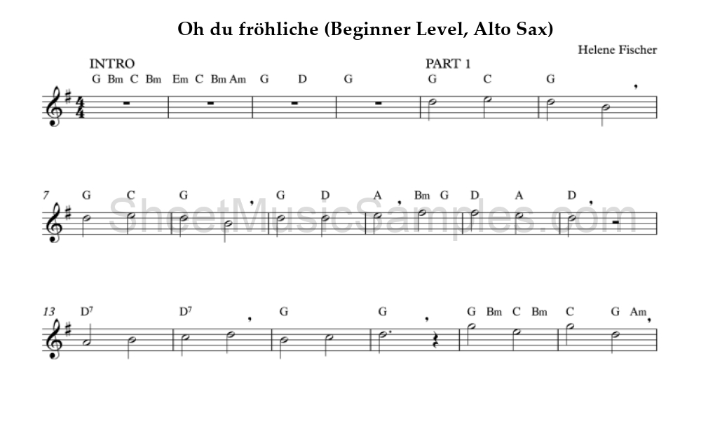 Oh du fröhliche (Beginner Level, Alto Sax)