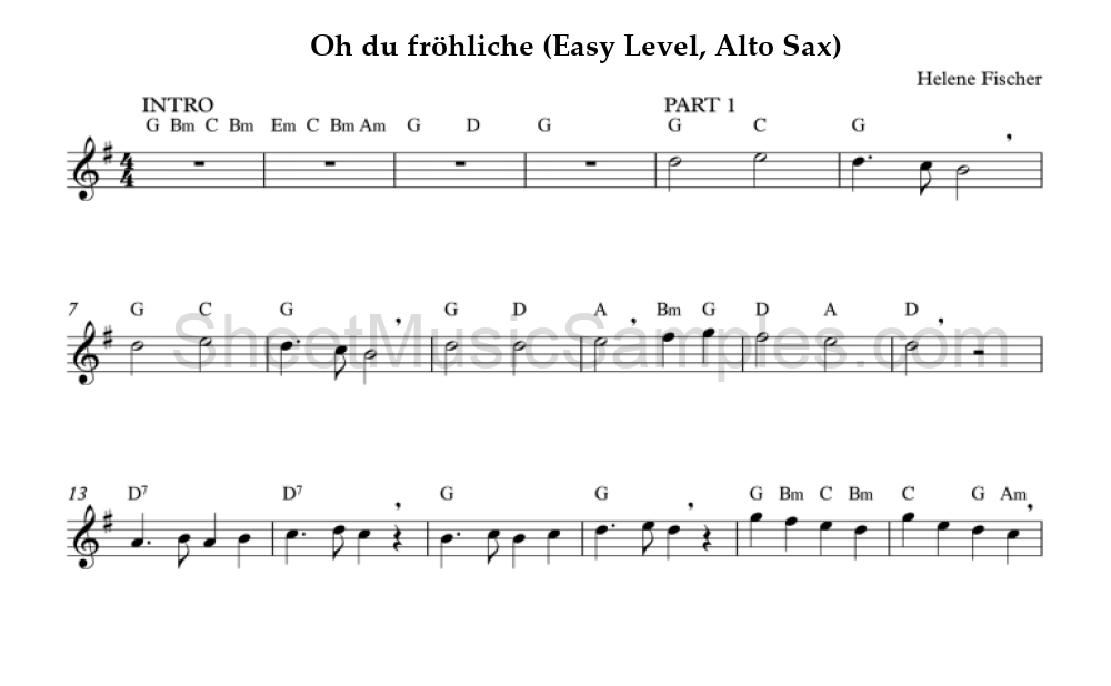 Oh du fröhliche (Easy Level, Alto Sax)