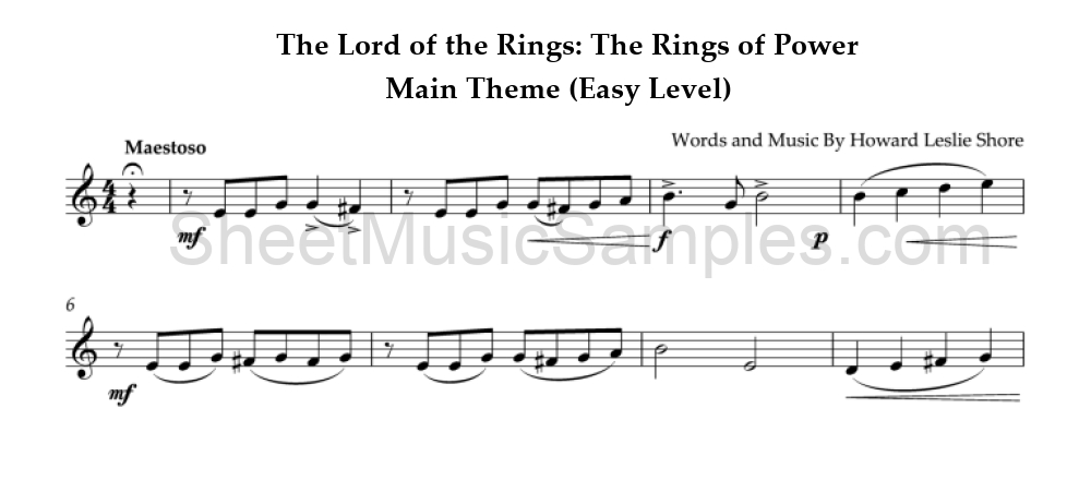 The Lord of the Rings: The Rings of Power - Main Theme (Easy Level)