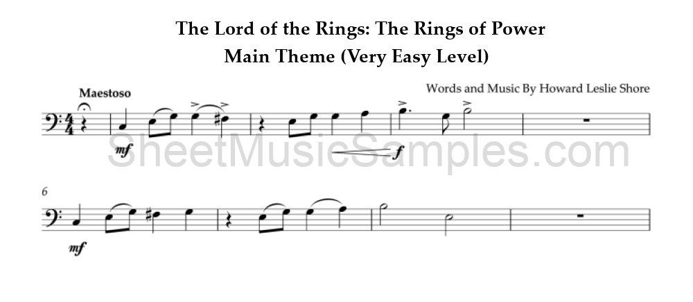 The Lord of the Rings: The Rings of Power - Main Theme (Very Easy Level)