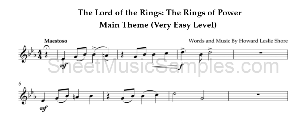 The Lord of the Rings: The Rings of Power - Main Theme (Very Easy Level)