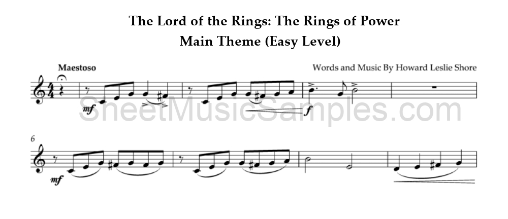 The Lord of the Rings: The Rings of Power - Main Theme (Easy Level)