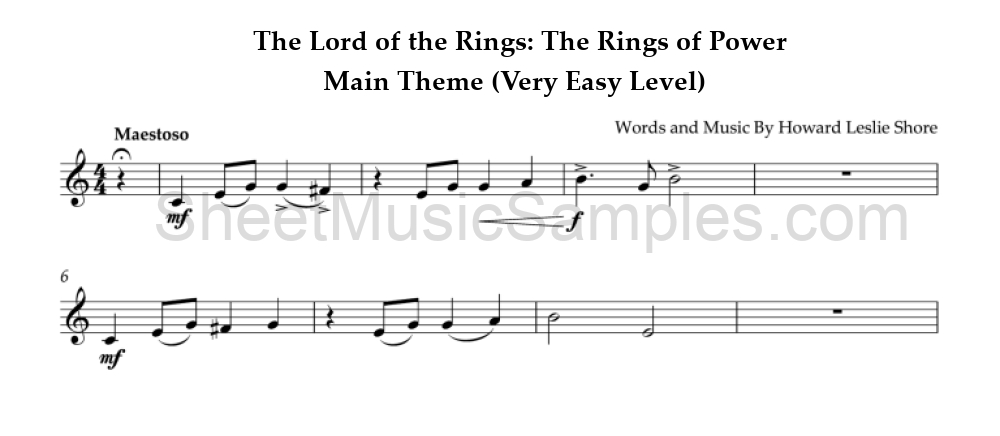 The Lord of the Rings: The Rings of Power - Main Theme (Very Easy Level)