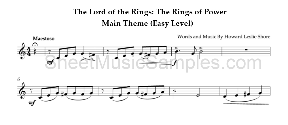 The Lord of the Rings: The Rings of Power - Main Theme (Easy Level)