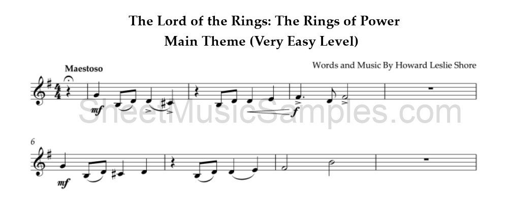 The Lord of the Rings: The Rings of Power - Main Theme (Very Easy Level)