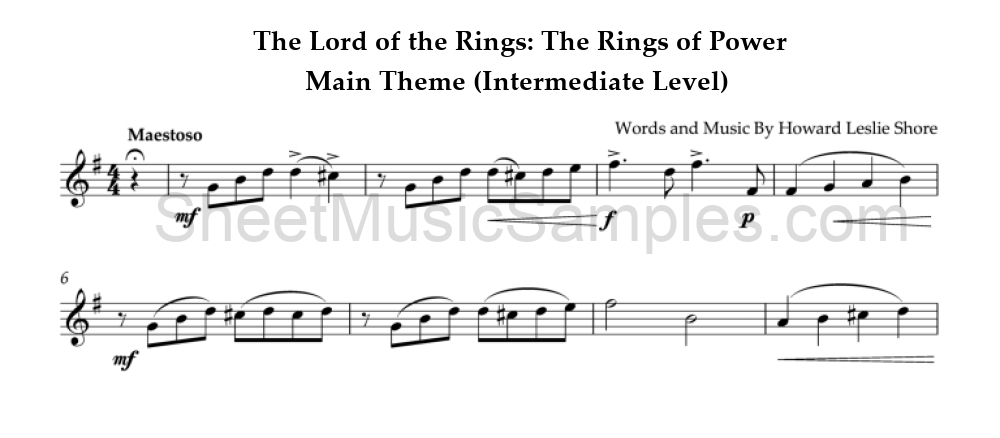 The Lord of the Rings: The Rings of Power - Main Theme (Intermediate Level)