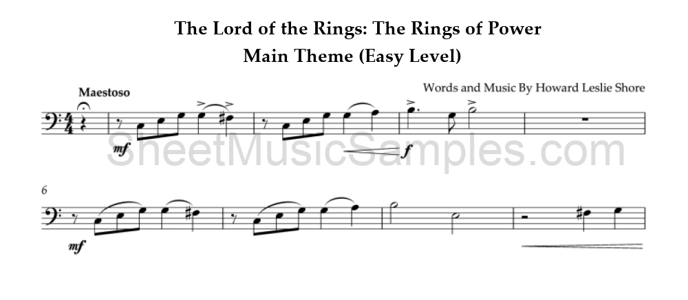 The Lord of the Rings: The Rings of Power - Main Theme (Easy Level)