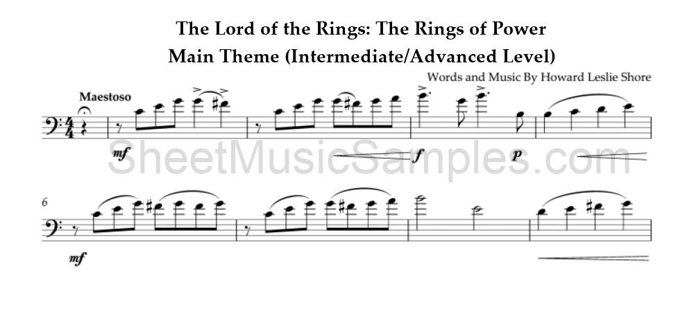 The Lord of the Rings: The Rings of Power - Main Theme (Intermediate/Advanced Level)