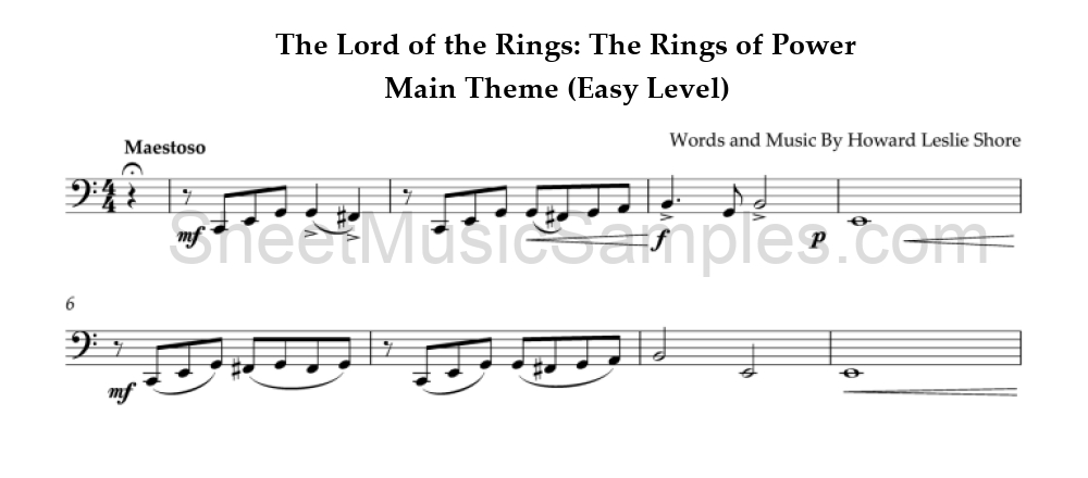 The Lord of the Rings: The Rings of Power - Main Theme (Easy Level)