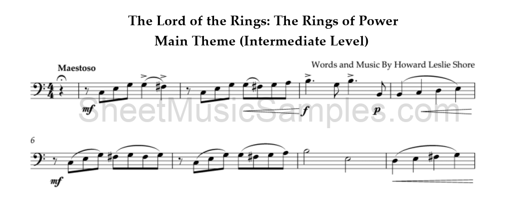 The Lord of the Rings: The Rings of Power - Main Theme (Intermediate Level)