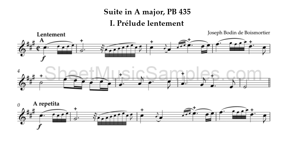 Suite in A major, PB 435 - I. Prélude lentement