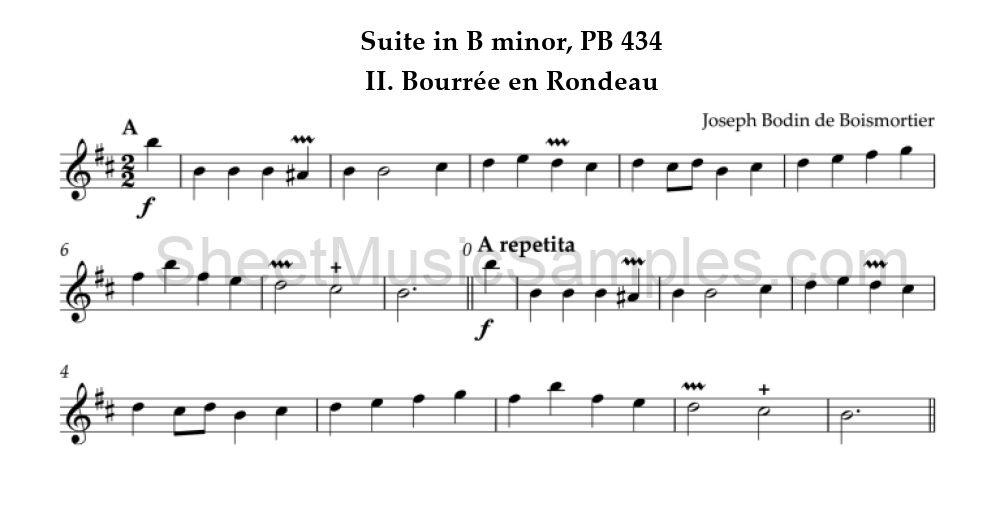 Suite in B minor, PB 434 - II. Bourrée en Rondeau