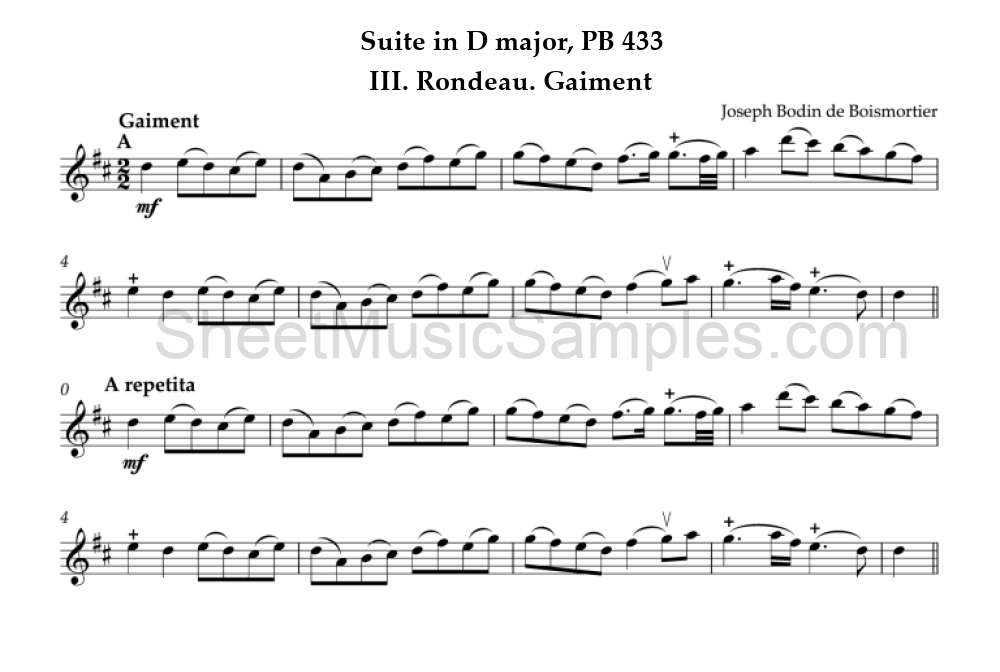 Suite in D major, PB 433 - III. Rondeau. Gaiment