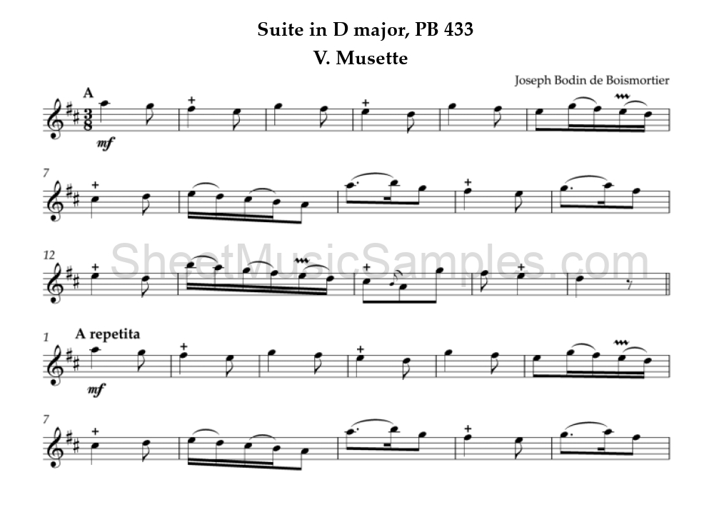 Suite in D major, PB 433 - V. Musette