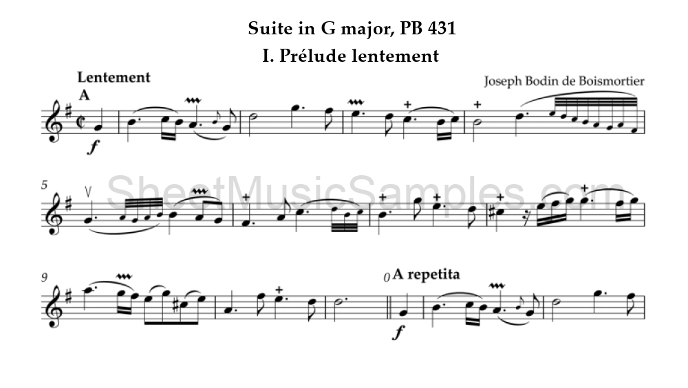 Suite in G major, PB 431 - I. Prélude lentement