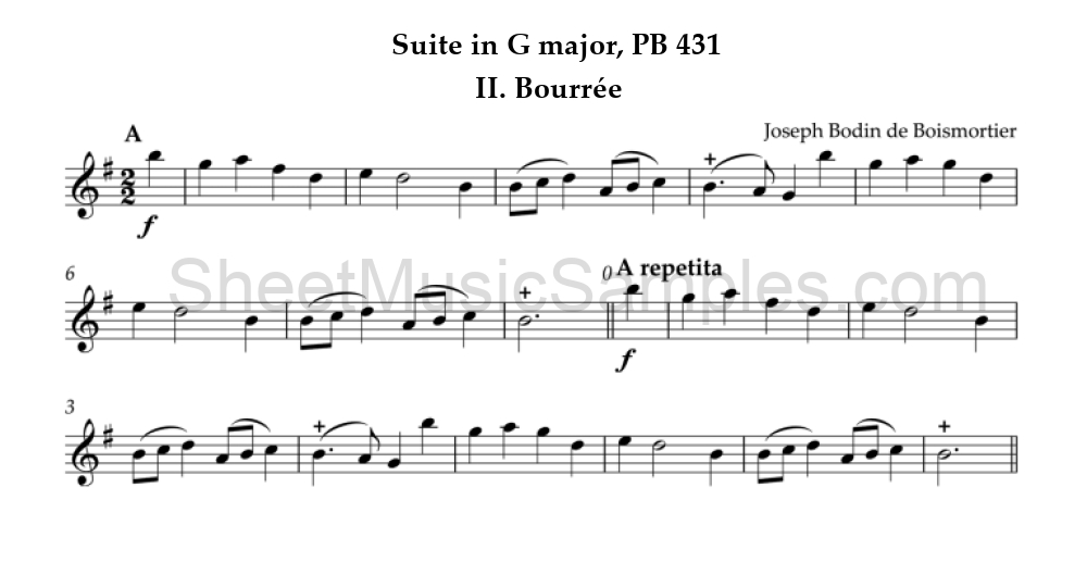 Suite in G major, PB 431 - II. Bourrée