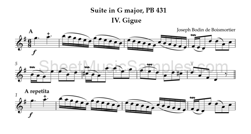 Suite in G major, PB 431 - IV. Gigue