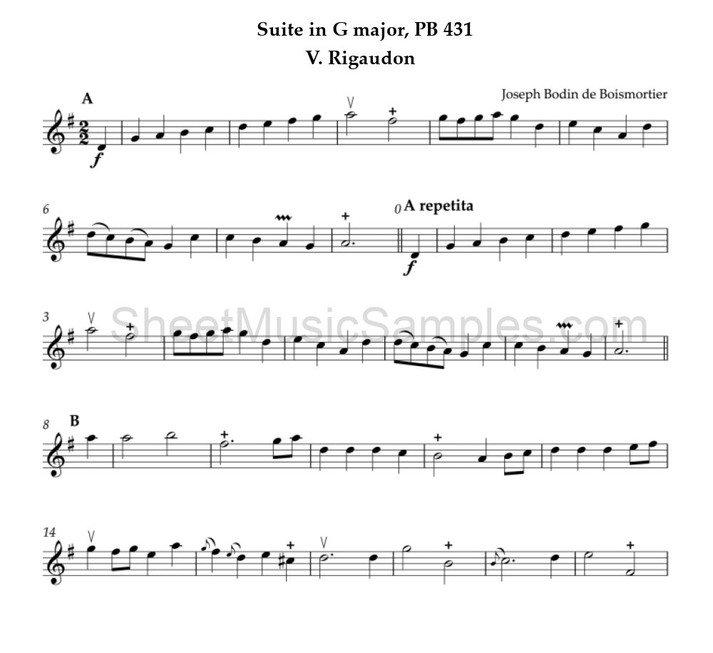 Suite in G major, PB 431 - V. Rigaudon