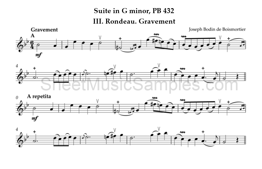 Suite in G minor, PB 432 - III. Rondeau. Gravement