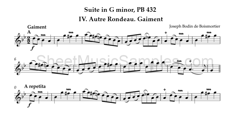 Suite in G minor, PB 432 - IV. Autre Rondeau. Gaiment