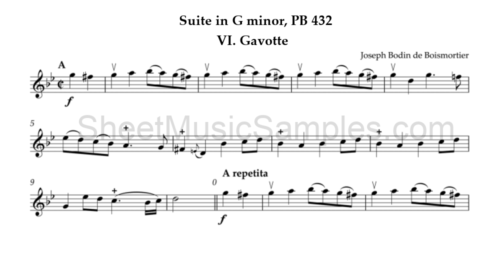 Suite in G minor, PB 432 - VI. Gavotte